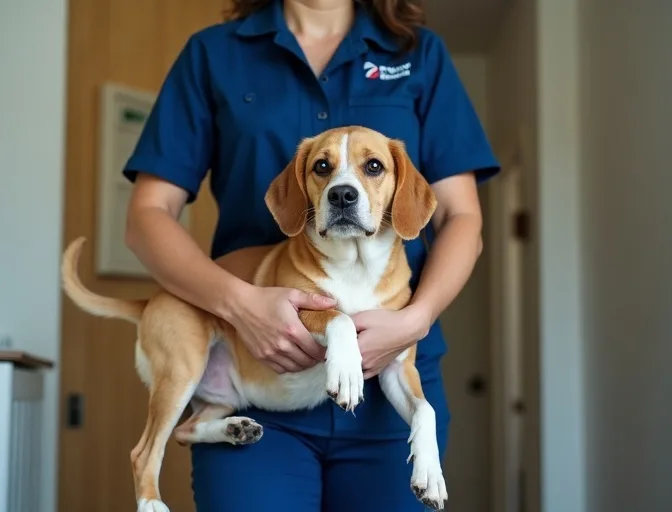 Technician respectfully transporting a deceased dog in Curlewis